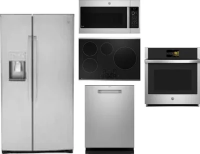 5 Piece Package Includes Refrigerator, Cooktop, Wall Oven, Microwave And Dishwasher